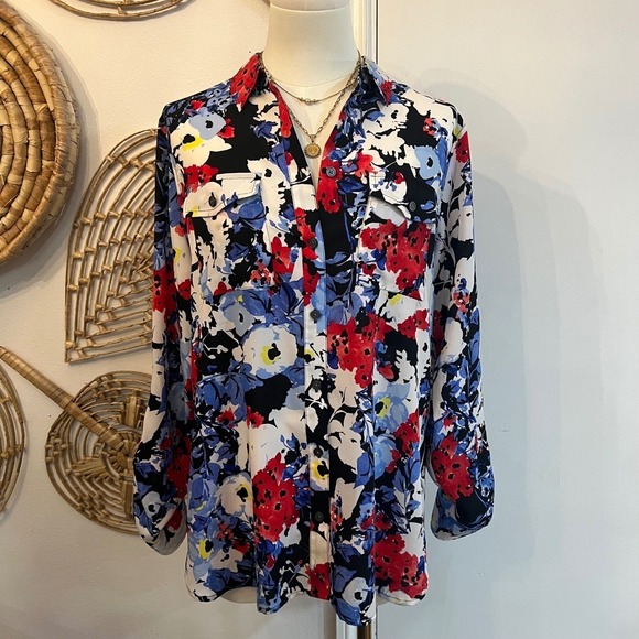 Jones New York Tops - Jones New York Floral Blouse Officecore Quiet Luxury Retro Femme Maximalist M